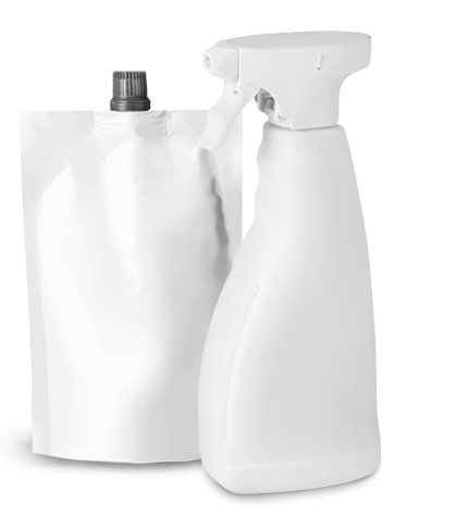Flexible Packaging, Stand Up Fitment Pouch, Trigger Spray Bottle